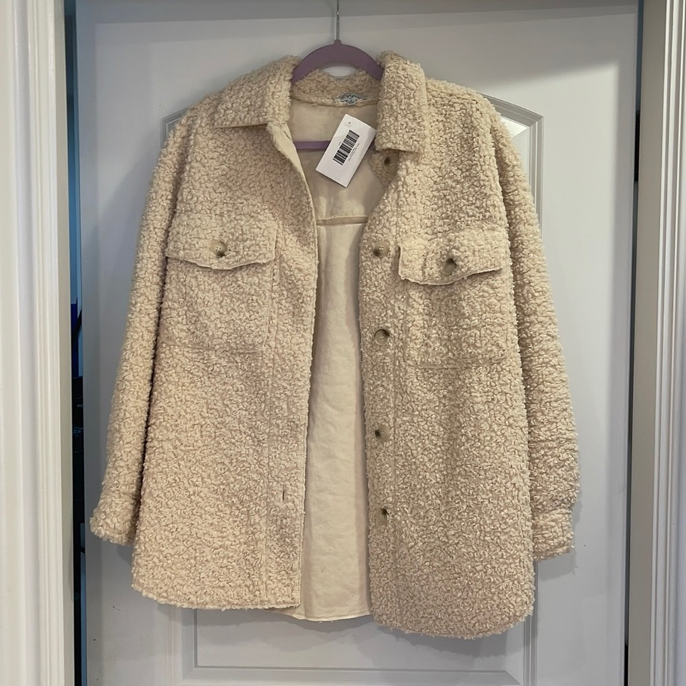 Sherpa shacket | Paige Collective | cream, size small